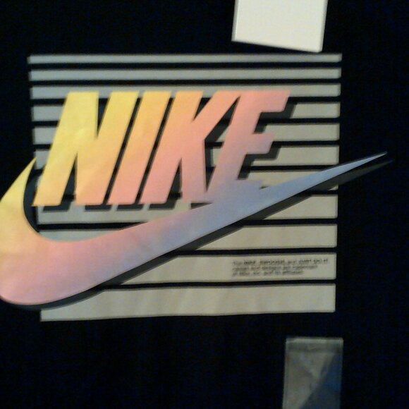 NEW NIKE SPORTSWEAR "VIbrant Box Logo Tee" MEN'S BLACK T-SHIRT LARGE FQ7995-010 - Picture 2 of 6